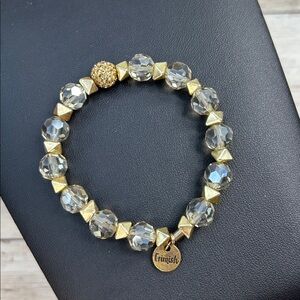 Erimish Gold and Clear Beaded Bracelet